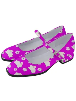 Marshmallow Bunnies Hot Pink Women's Mary Jane Shoes