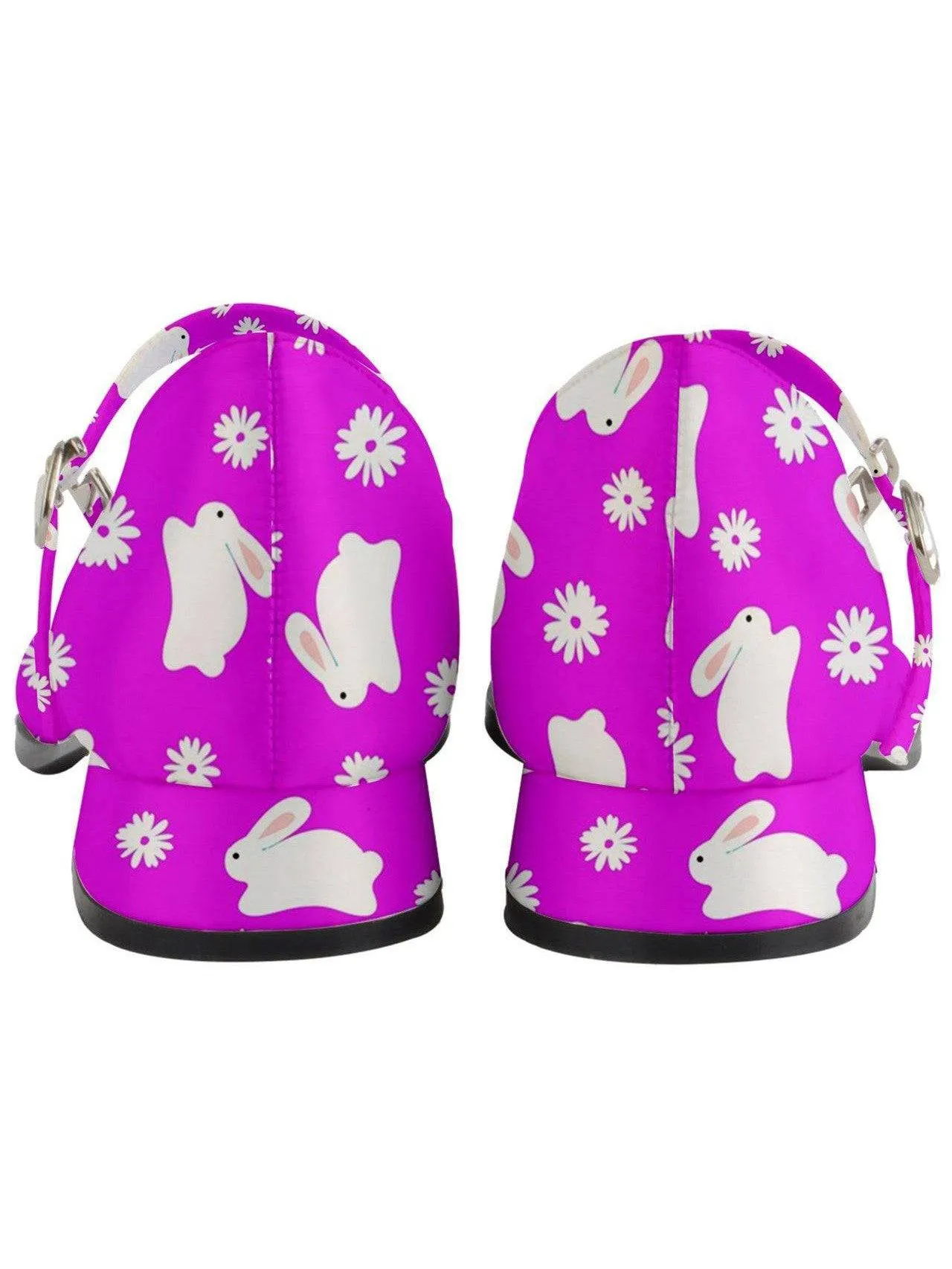 Marshmallow Bunnies Hot Pink Women's Mary Jane Shoes