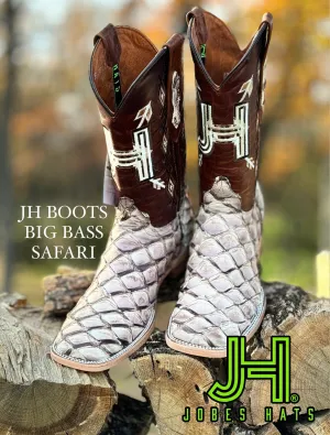 Mens JH Big Bass Square Toe Boots "Safari"