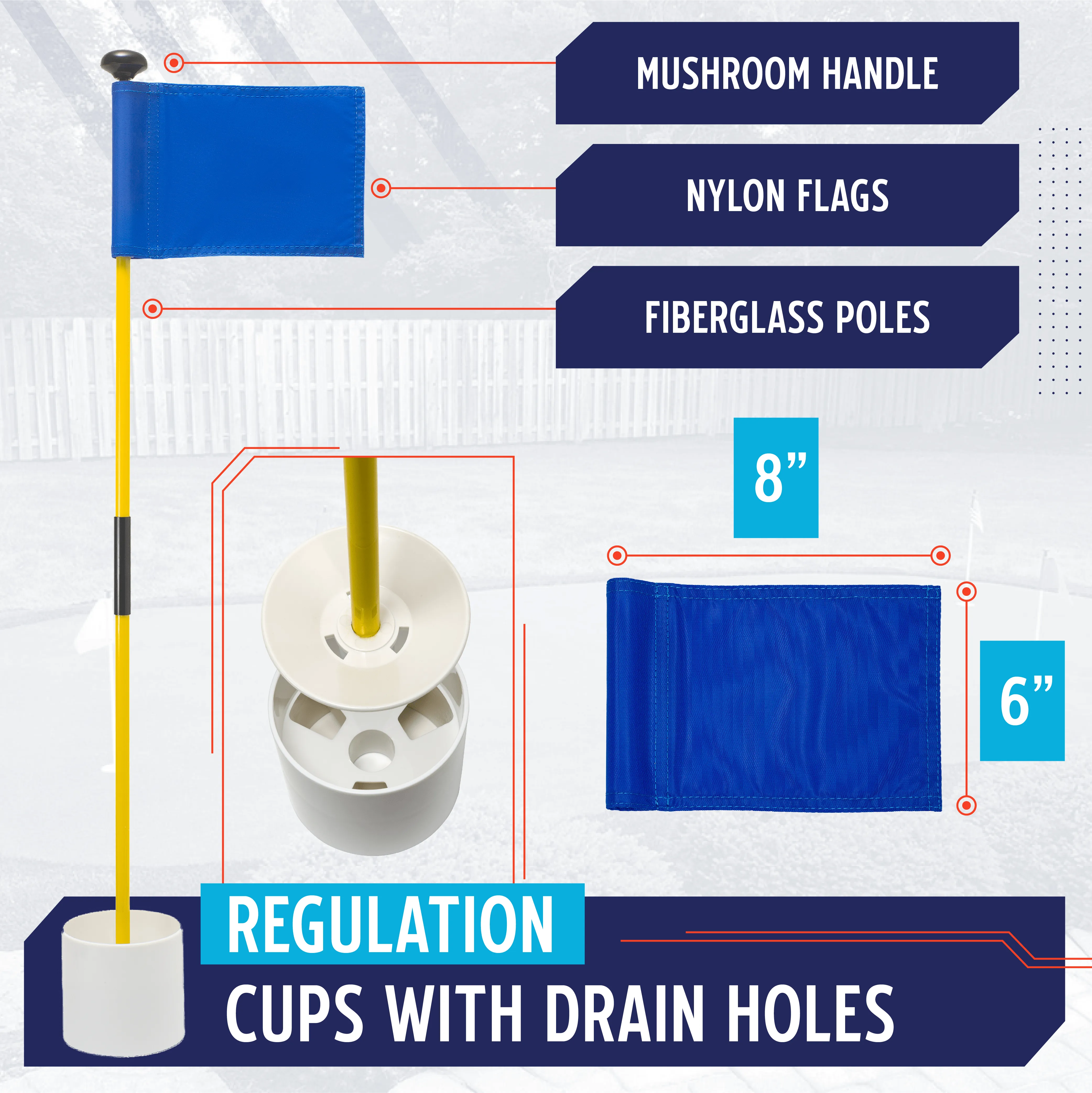Murray Sporting Goods Golf Flagsticks - Set of 3