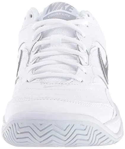 Nike Women's Court Lite Tennis Shoe, White/Metallic Silver/Medium Grey, 11.5 Regular US