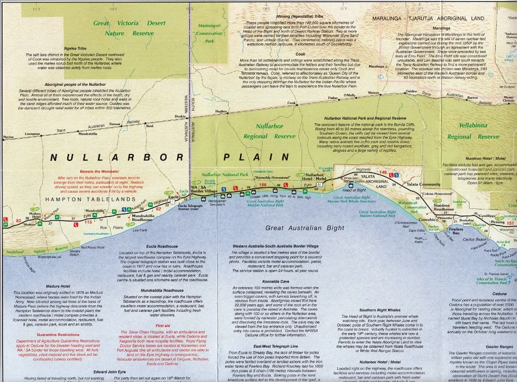 Nullarbor Plain (Perth to Adelaide) Cartographics Map