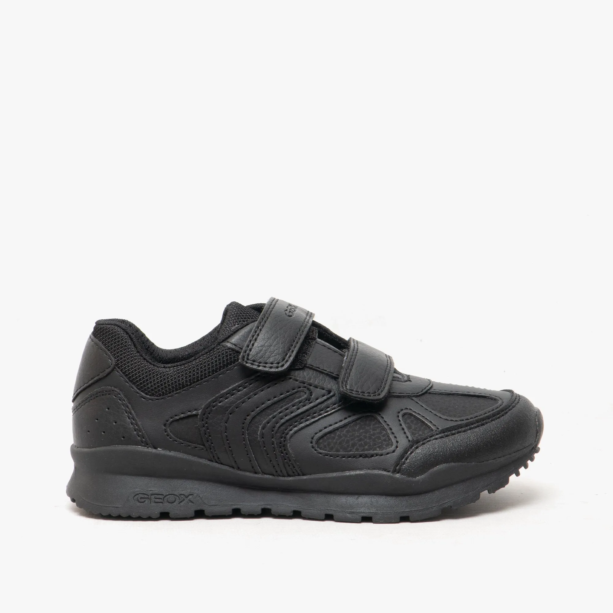 PAVEL B Boys Touch Fasten School Shoes Black