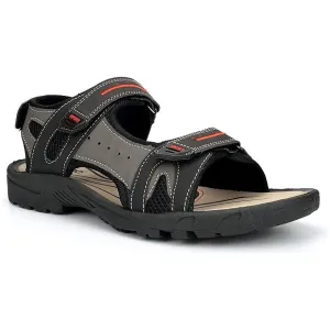 PDQ Mens Triple Touch Fastening Sports Sandal M993A Black