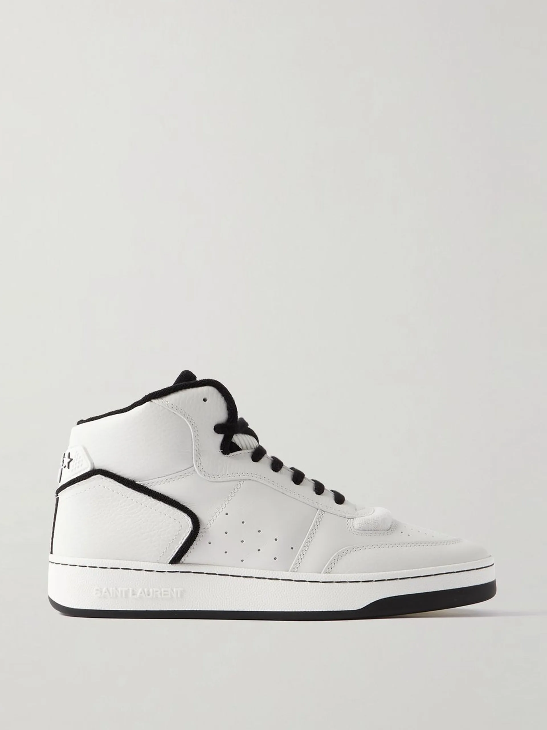 Perforated leather trainers