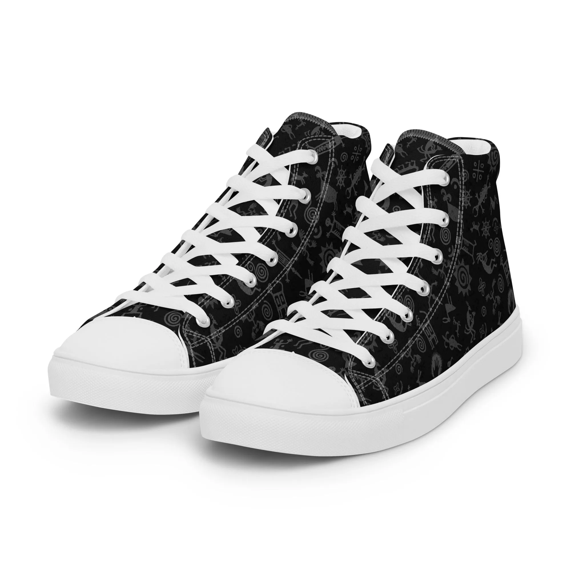 Petroglyphs - Men's High Top Canvas Shoes