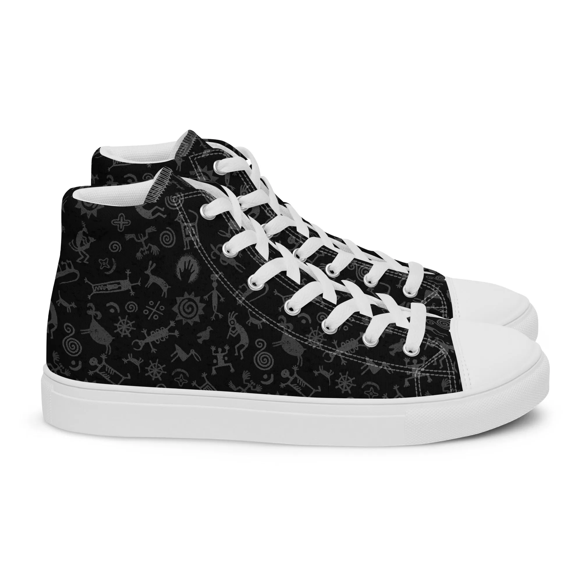 Petroglyphs - Men's High Top Canvas Shoes