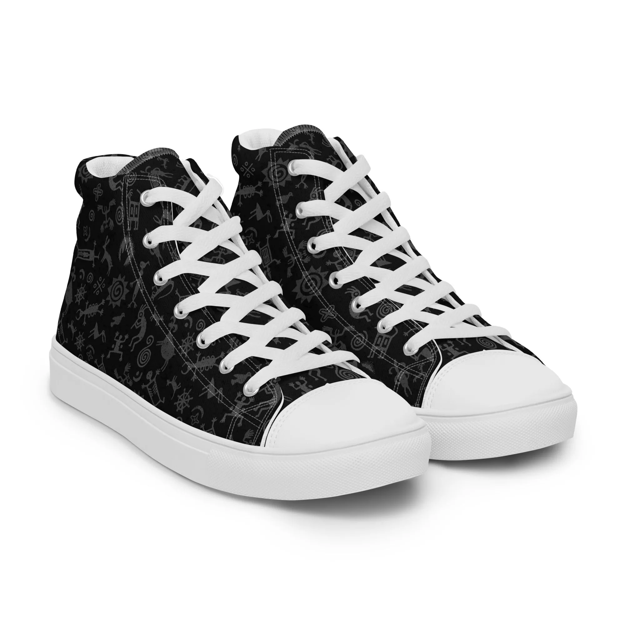 Petroglyphs - Men's High Top Canvas Shoes