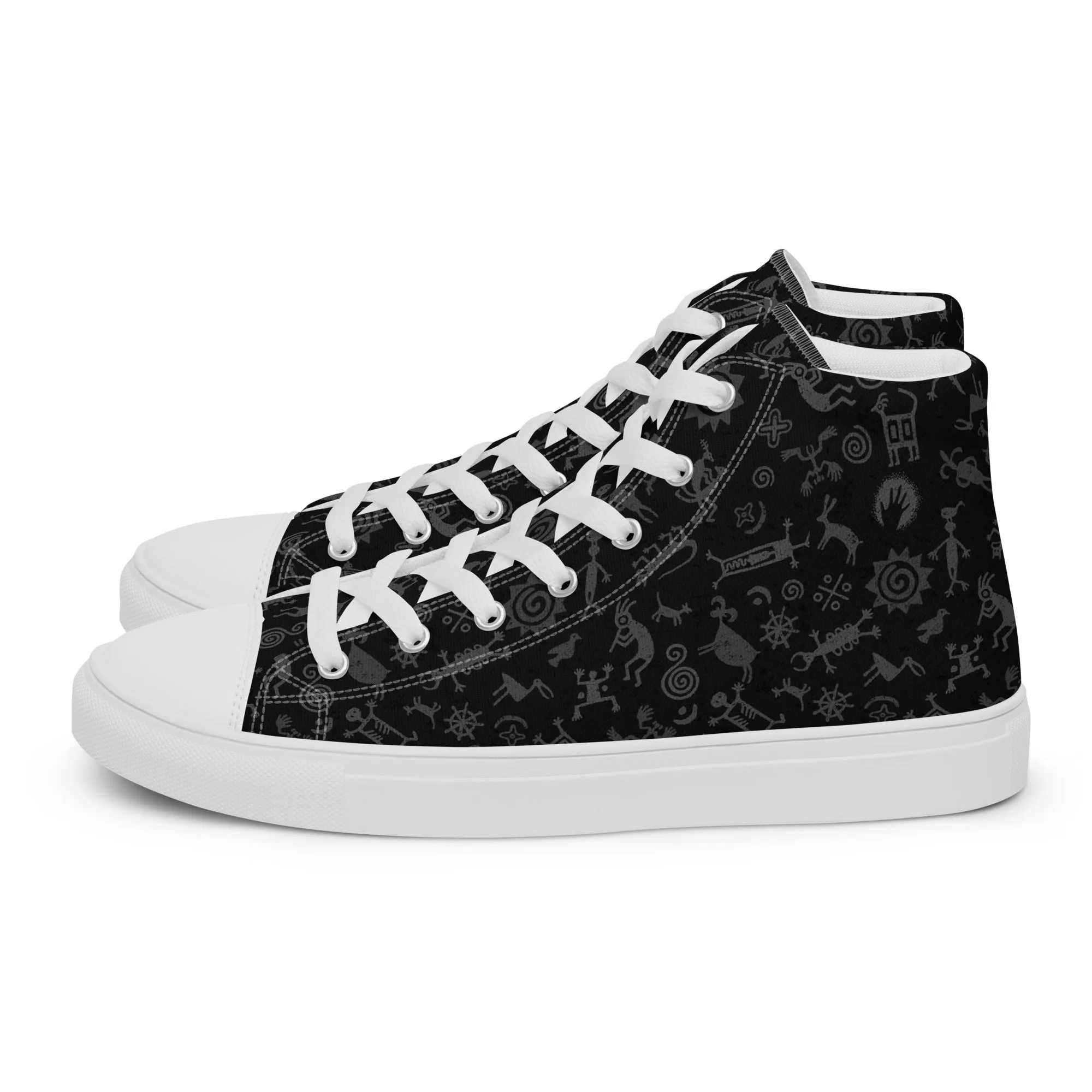 Petroglyphs - Men's High Top Canvas Shoes