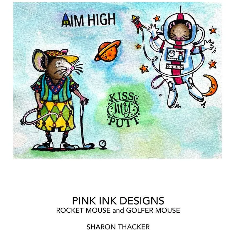 Pink Ink Designs Golf Mouse A7 Clear Stamp