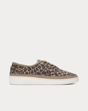Plain Simple Leopard-Print Beige Low Top Sneakers