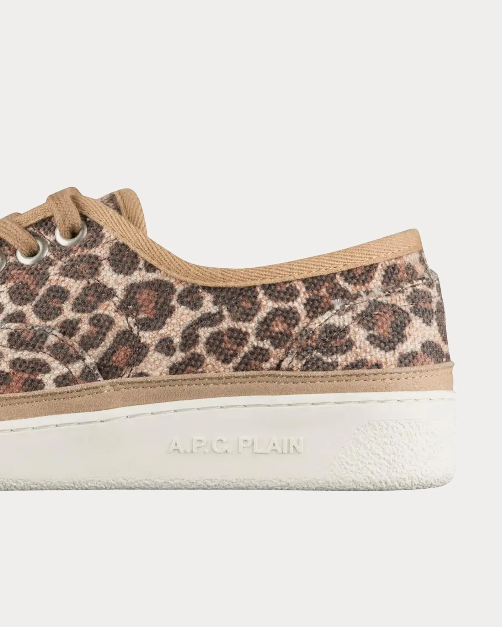 Plain Simple Leopard-Print Beige Low Top Sneakers