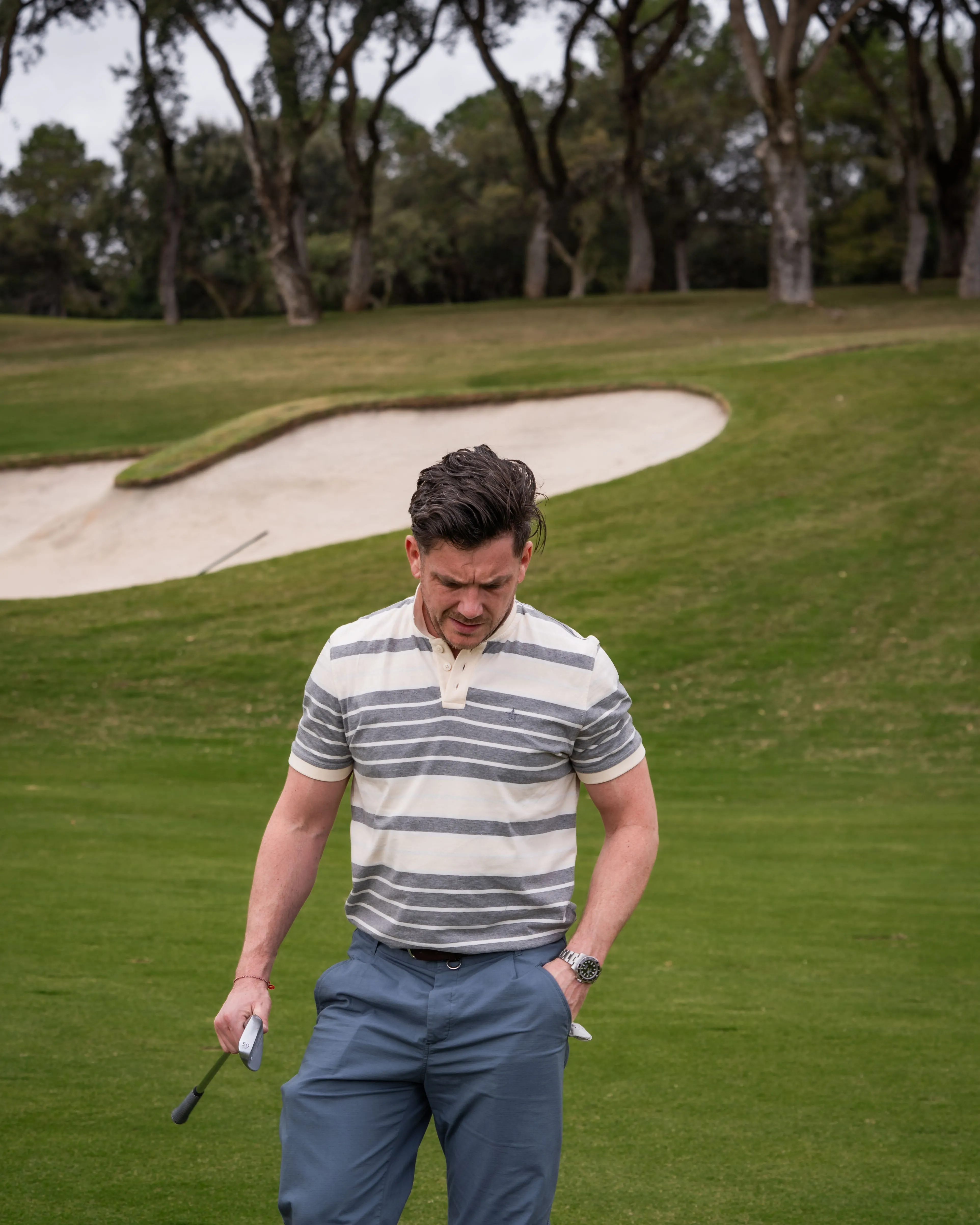 Play Well Polo - Mid Grey / Natural
