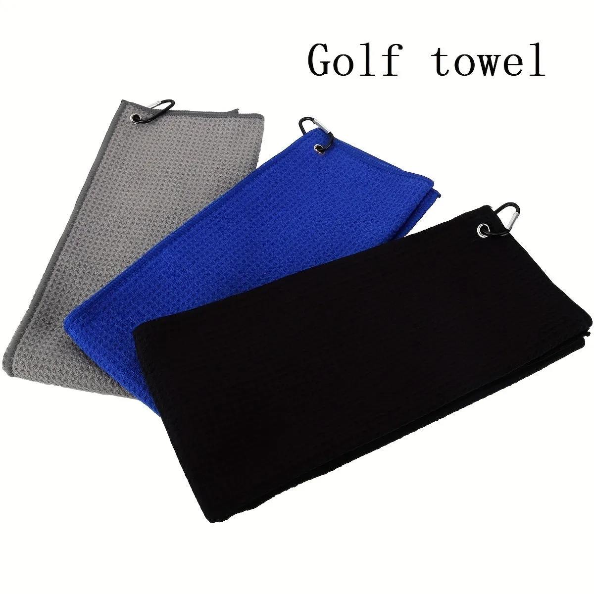 Premium Waffle Pattern Golf Towel with Convenient Hook