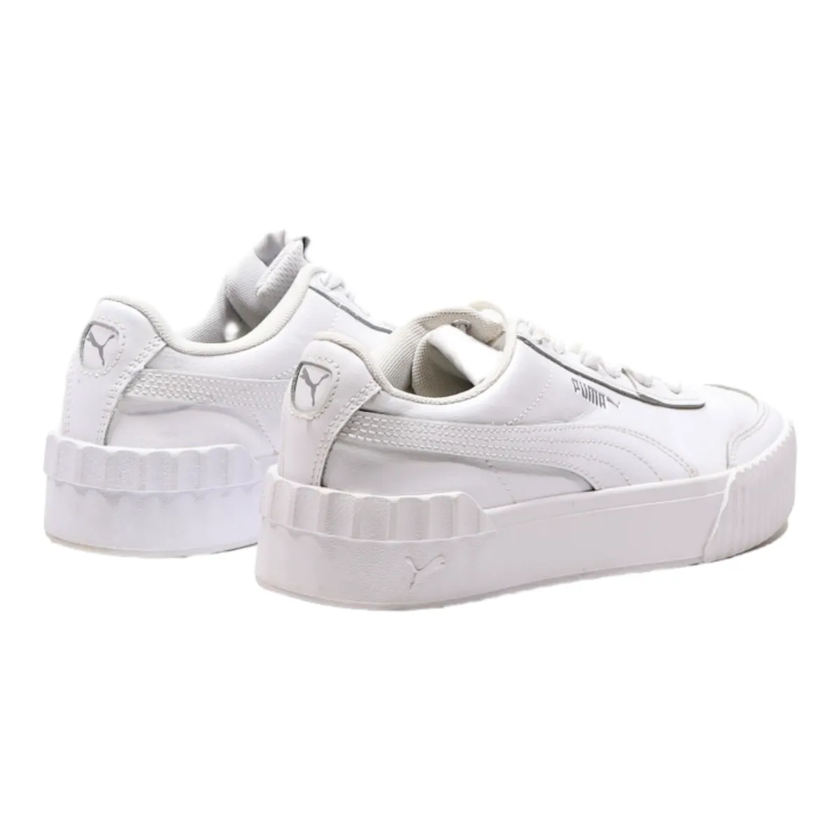PUMA Carina Lift Damen Platform Trainers Beige Leather Womens UK 6