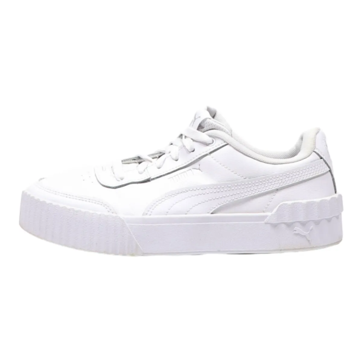 PUMA Carina Lift Damen Platform Trainers Beige Leather Womens UK 6