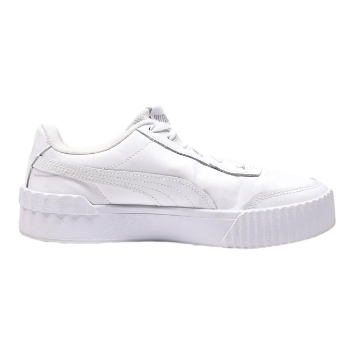 PUMA Carina Lift Damen Platform Trainers Beige Leather Womens UK 6