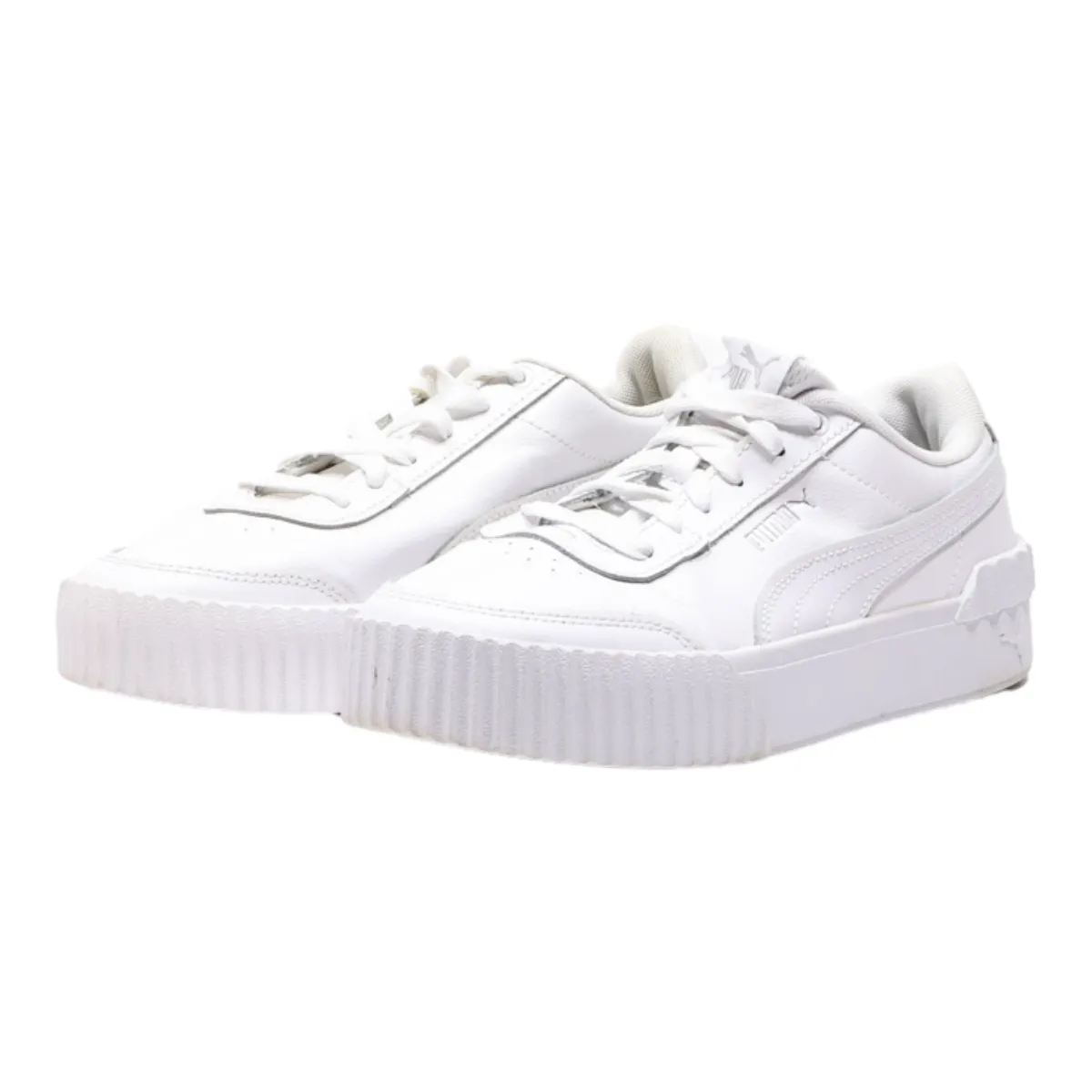 PUMA Carina Lift Damen Platform Trainers Beige Leather Womens UK 6
