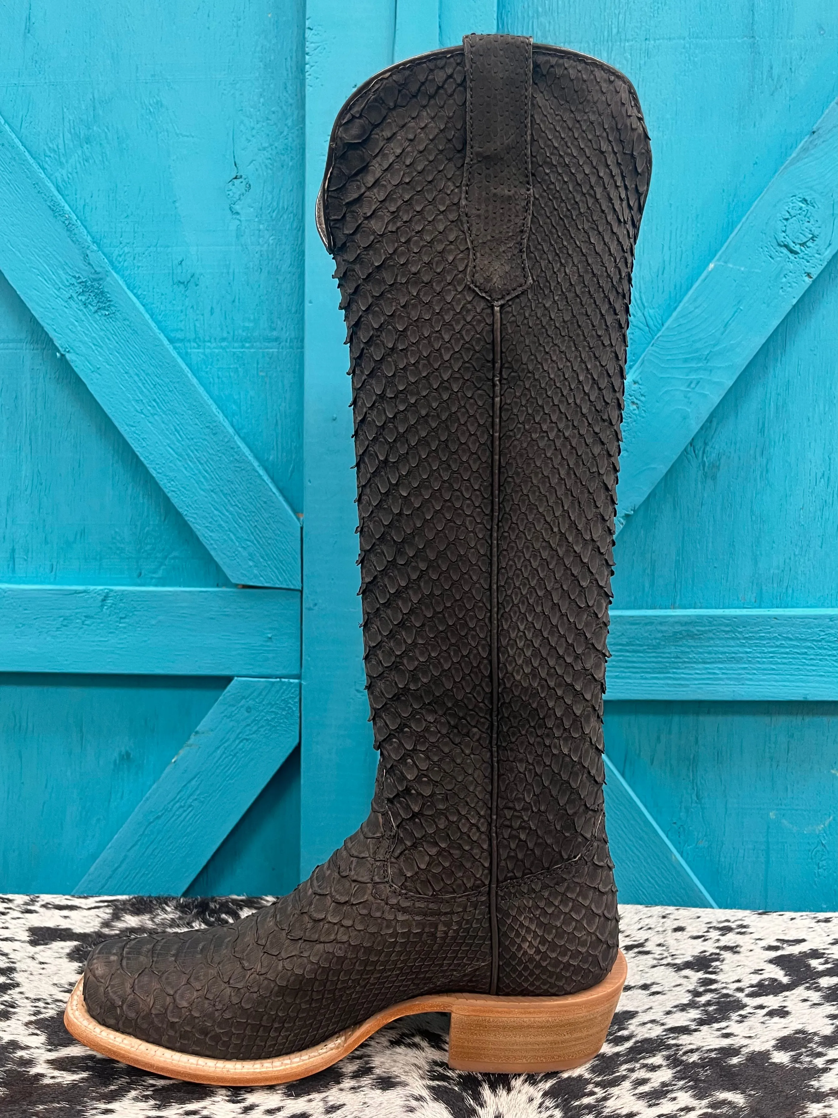 R. Watson Matte Brown 17" Python Cowgirl Boots RWL7216