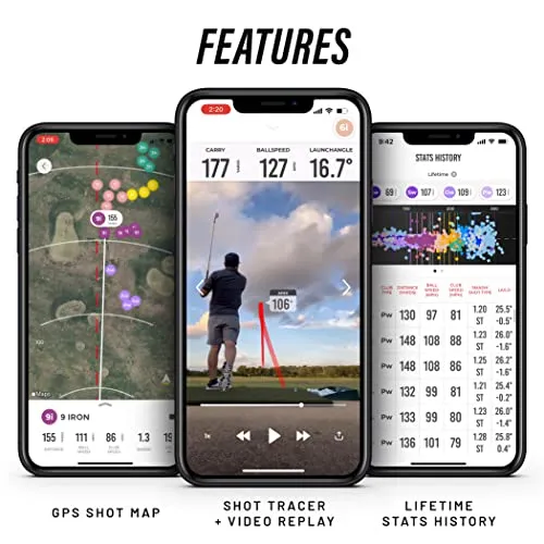 Rapsodo Mobile Launch Monitor for Golf Indoor and Outdoor Use with GPS Satellite View and Professional Level Accuracy, iPhone & iPad Only,Black/Red
