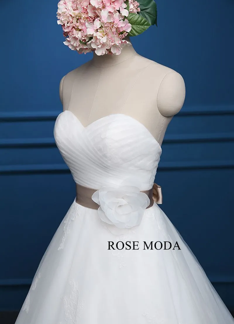 Rosemoda Sweetheart Neckline Ball Gown Wedding Dress With Detachable Belt