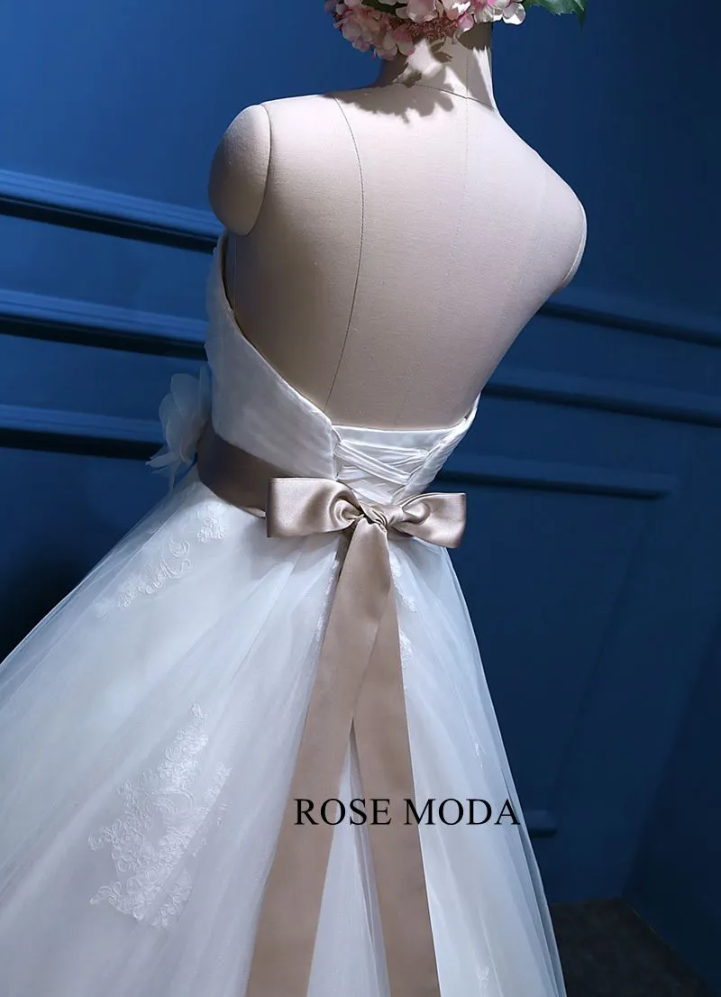 Rosemoda Sweetheart Neckline Ball Gown Wedding Dress With Detachable Belt
