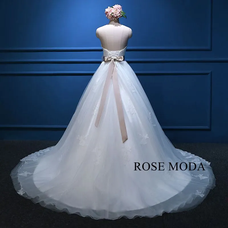 Rosemoda Sweetheart Neckline Ball Gown Wedding Dress With Detachable Belt