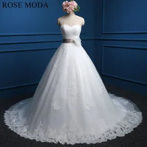 Rosemoda Sweetheart Neckline Ball Gown Wedding Dress With Detachable Belt