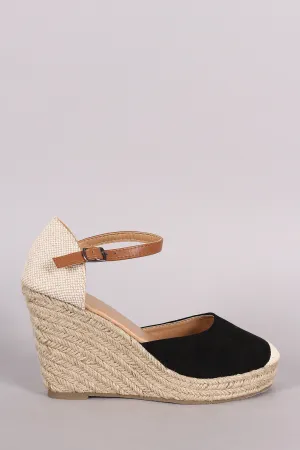 Round Toe Ankle strap Espadrille Platform Wedge