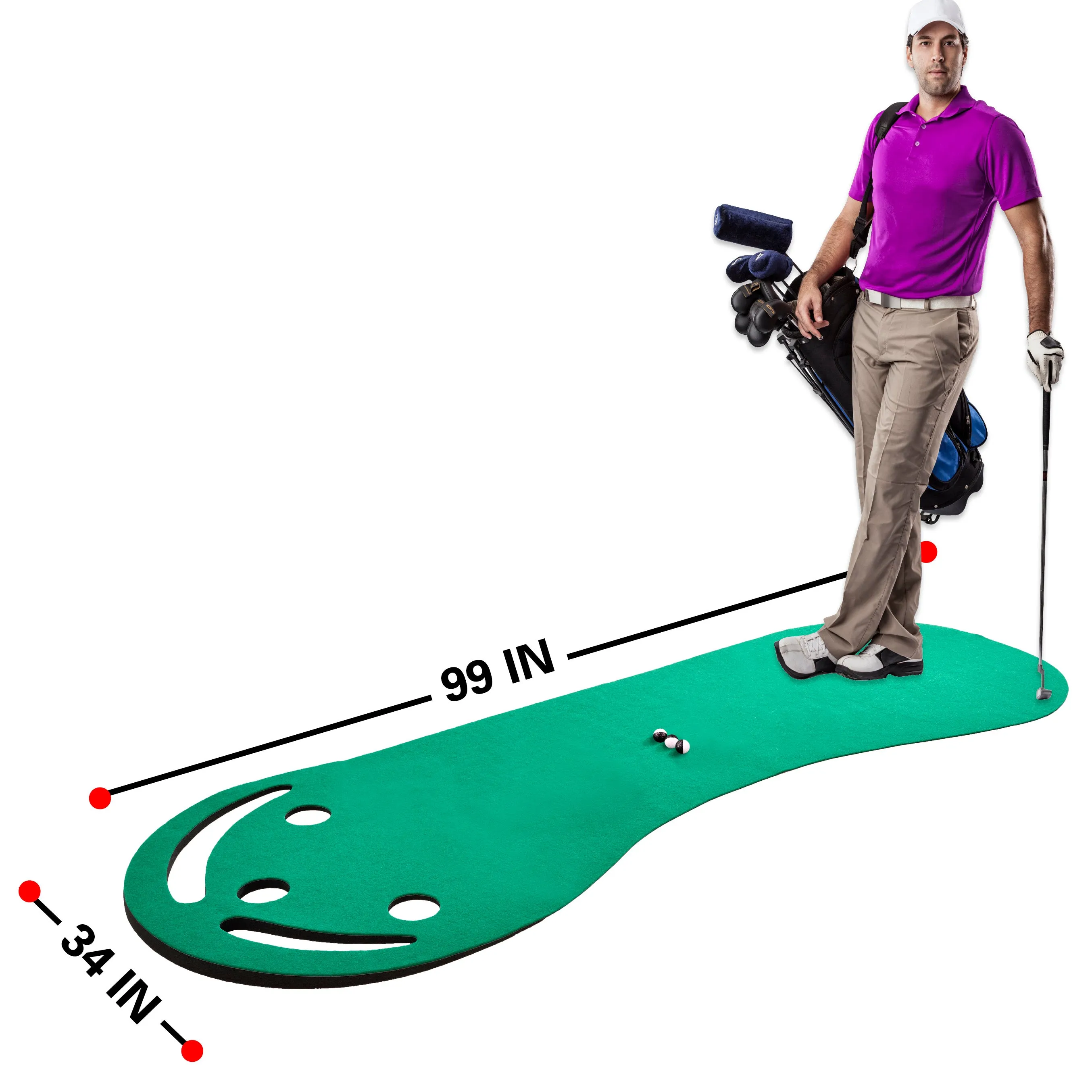 Rukket Putting Green with Alignment Golf Balls