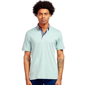 Sage Green Polo Shirt With Colorful Collar