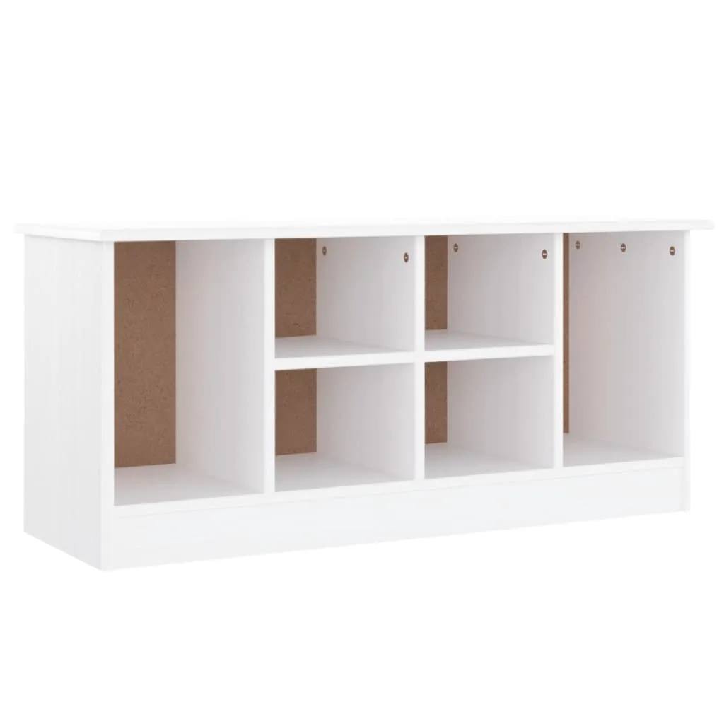 Shoe Bench ALTA White 100x35x45 cm Solid Wood Pine