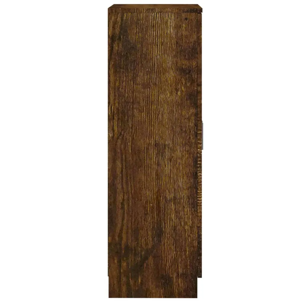 Shoe Cabinet Smoked Oak 55x35x108 cm Engineered Wood