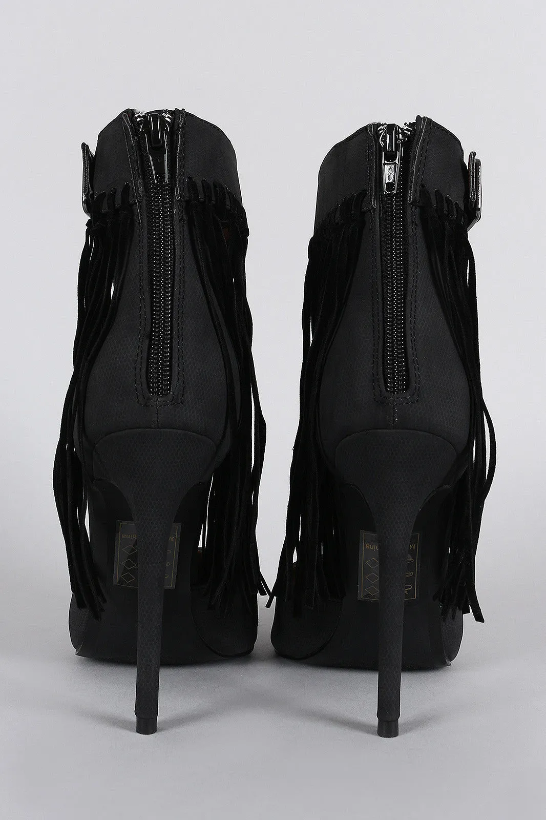 Shoe Republic LA Knotted Fringe Cuff Pointy Toe Pump