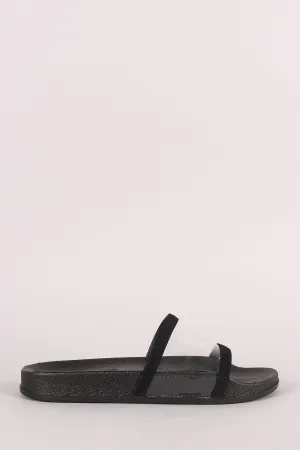 Shoe Republic LA Lucite Open Toe Slide Sandal