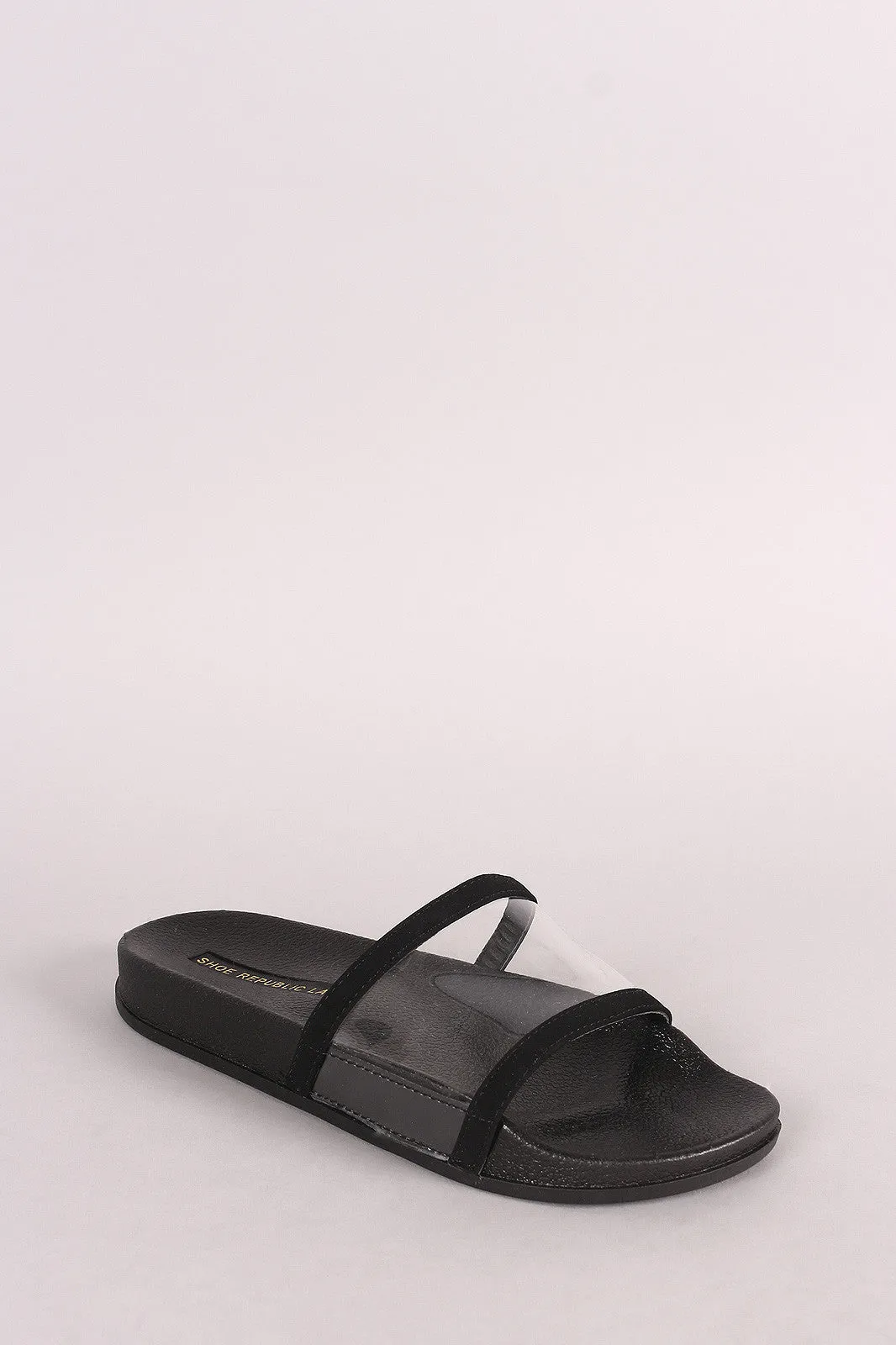Shoe Republic LA Lucite Open Toe Slide Sandal