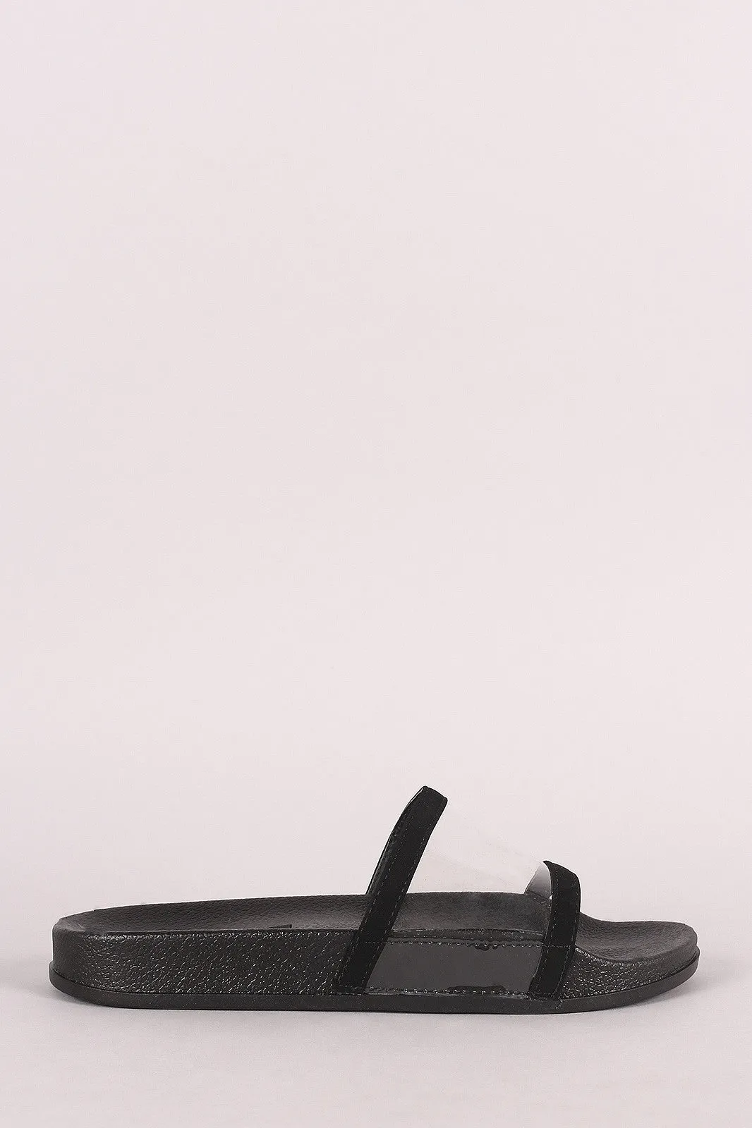 Shoe Republic LA Lucite Open Toe Slide Sandal