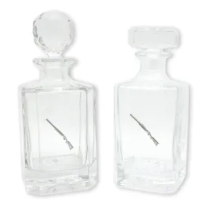 Shotgun Cut Crystal Glass Whiskey Decanter