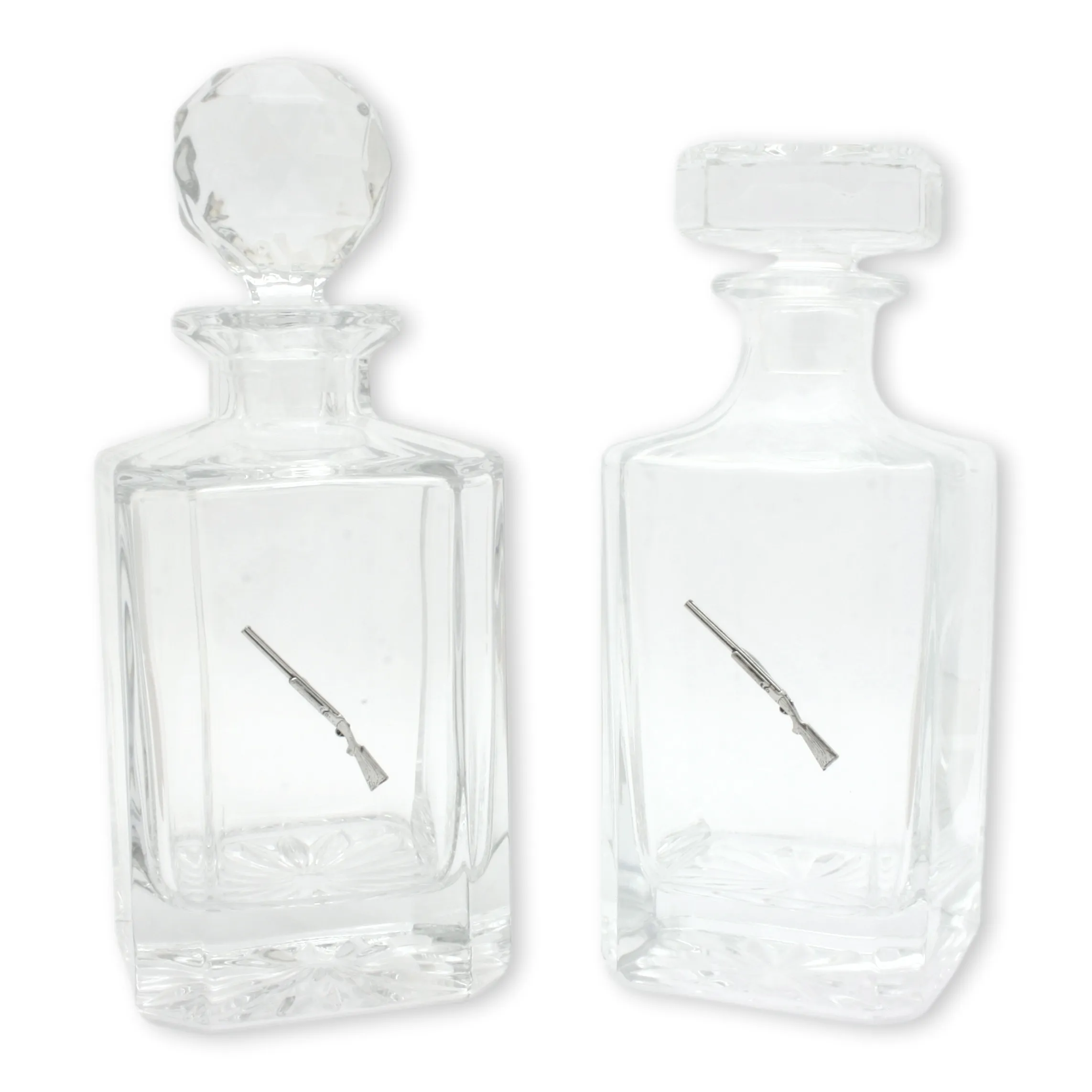 Shotgun Cut Crystal Glass Whiskey Decanter