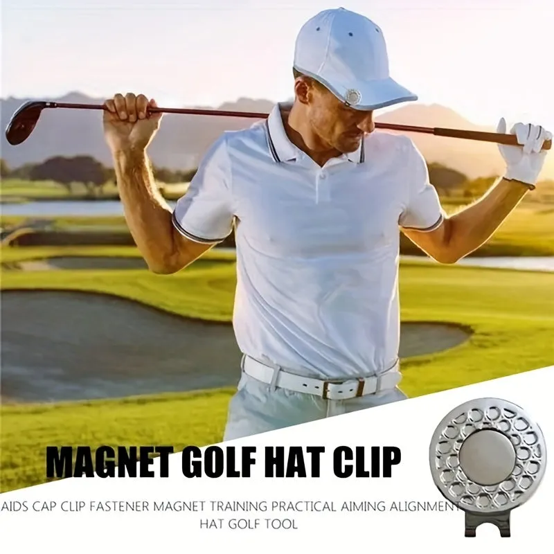 Silver Magnetic Golf Ball Marker Hat Clip for Precision Aim