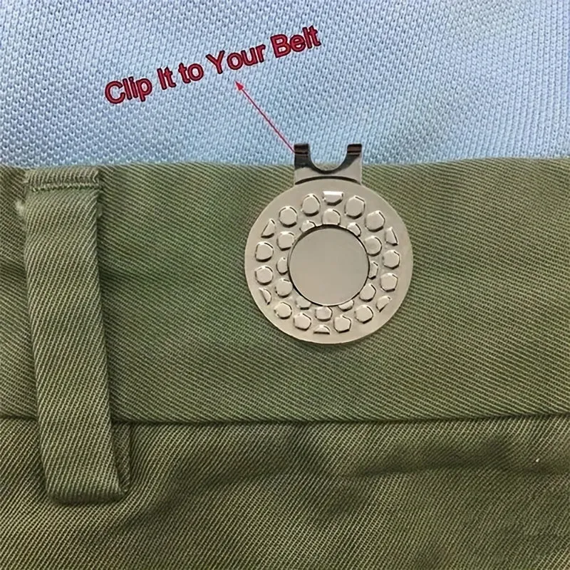 Silver Magnetic Golf Ball Marker Hat Clip for Precision Aim