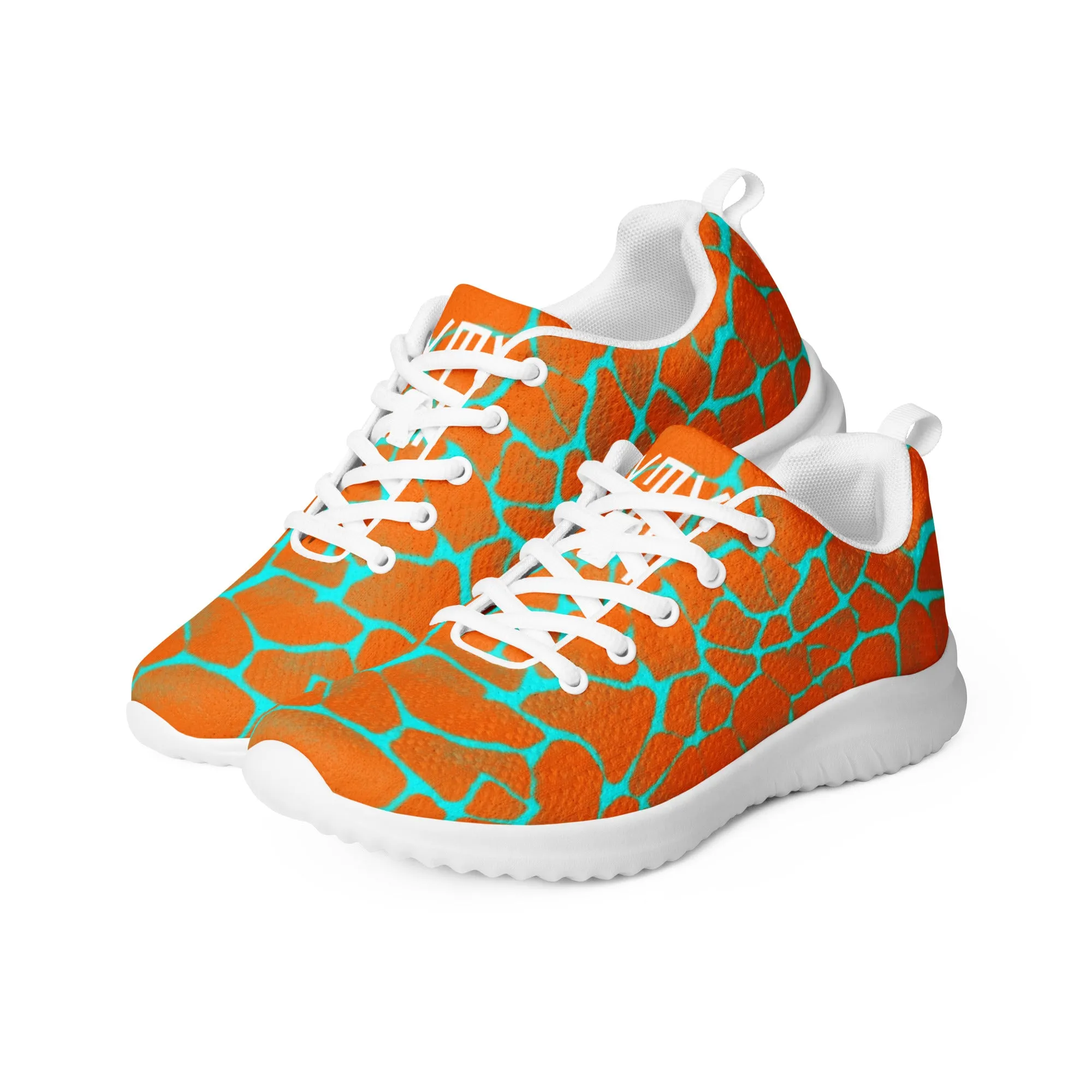 Sixty Eight 93 Logo White Boa Orange & Aqua Blue Women’s Athletic Shoes