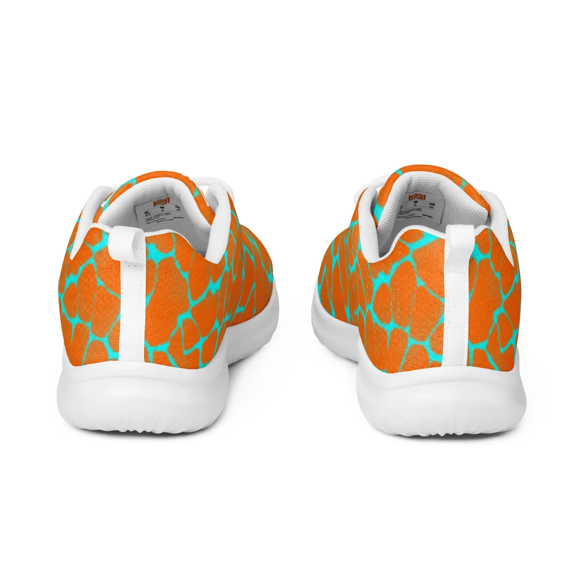 Sixty Eight 93 Logo White Boa Orange & Aqua Blue Women’s Athletic Shoes