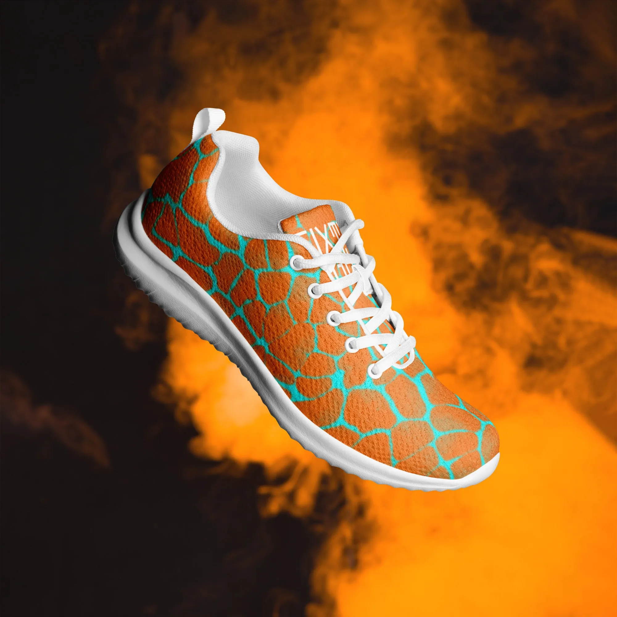 Sixty Eight 93 Logo White Boa Orange & Aqua Blue Women’s Athletic Shoes