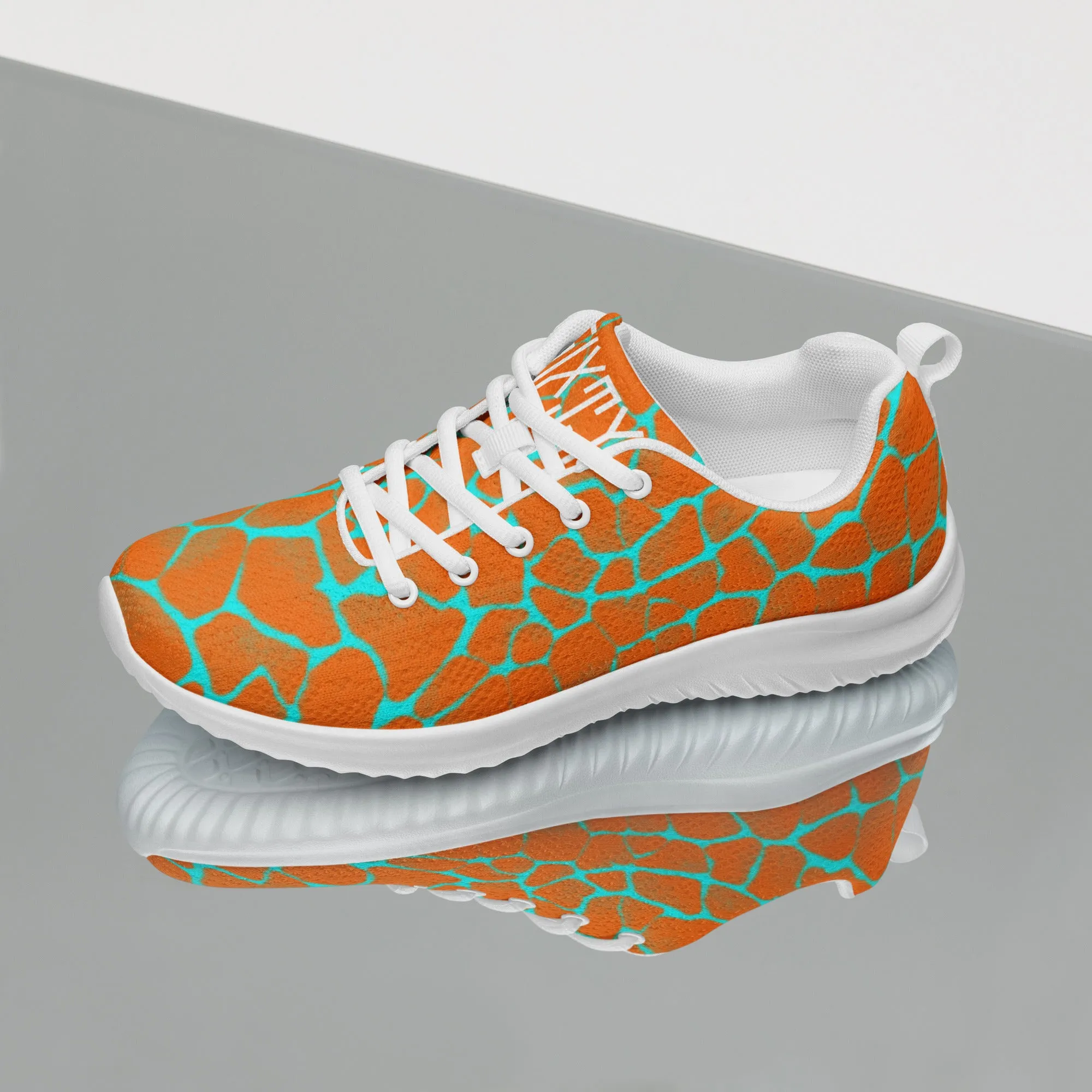 Sixty Eight 93 Logo White Boa Orange & Aqua Blue Women’s Athletic Shoes