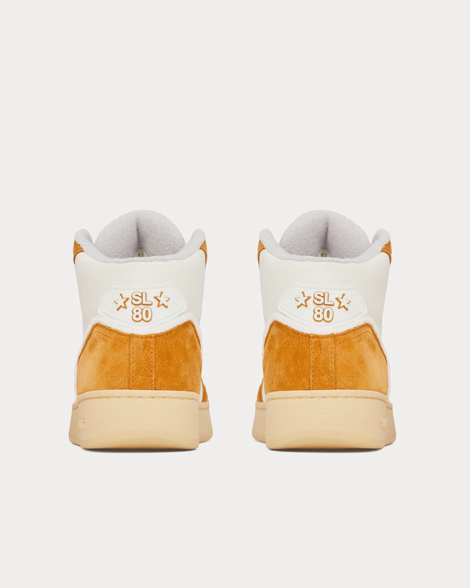 SL/80 Leather & Suede White / Mustard Mid Top Sneakers