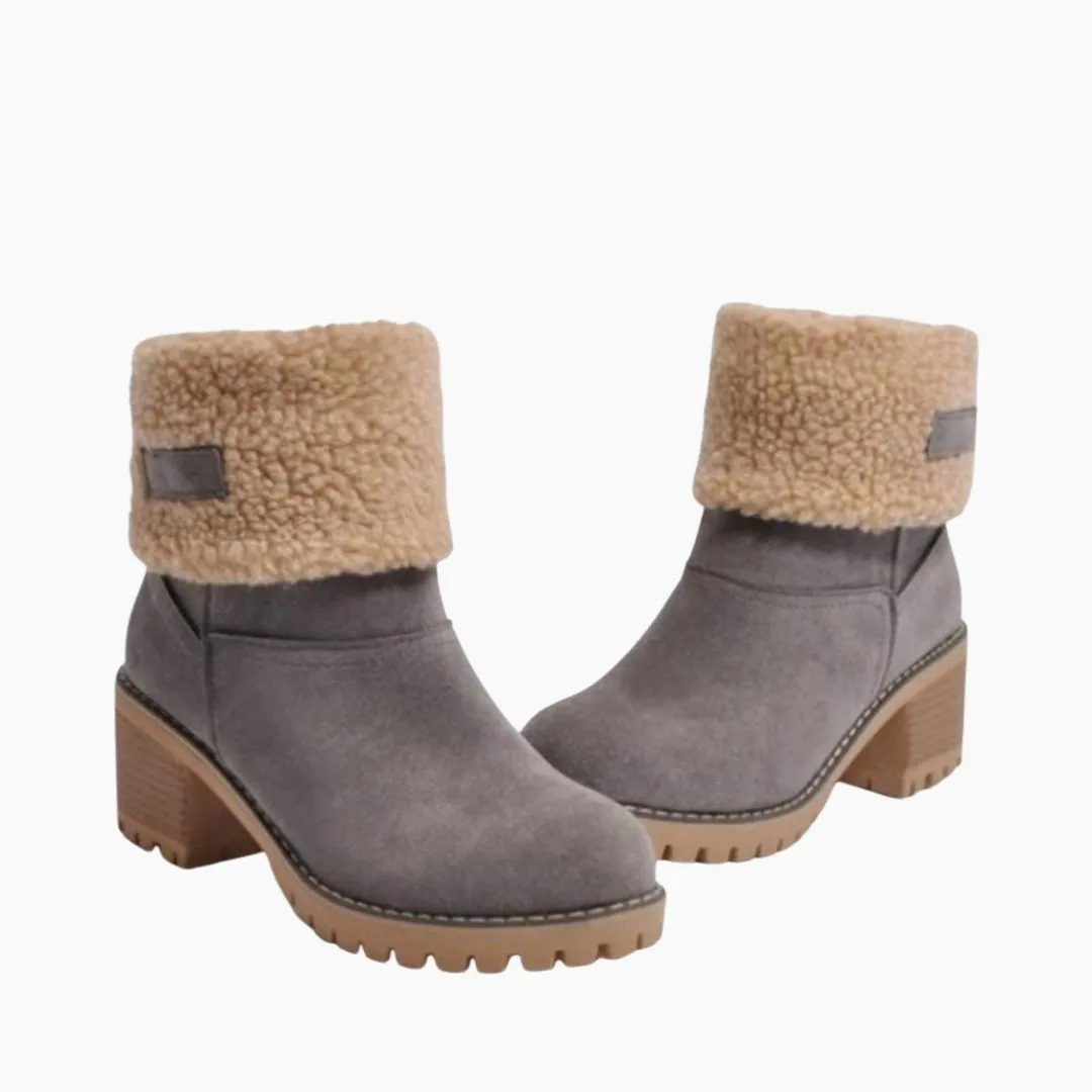 Slip-On, Round Toe : Winter Boots for Women