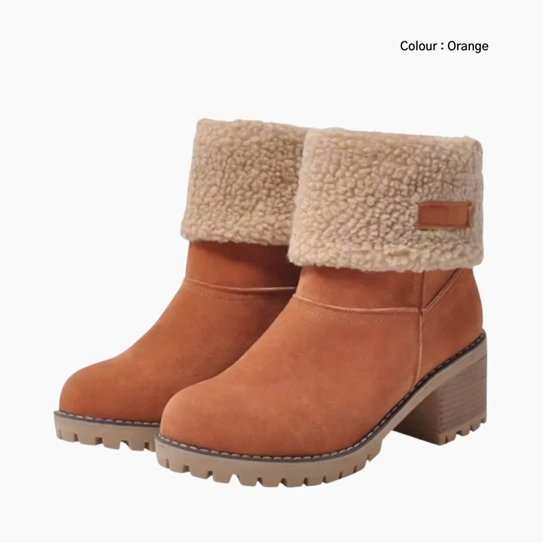 Slip-On, Round Toe : Winter Boots for Women