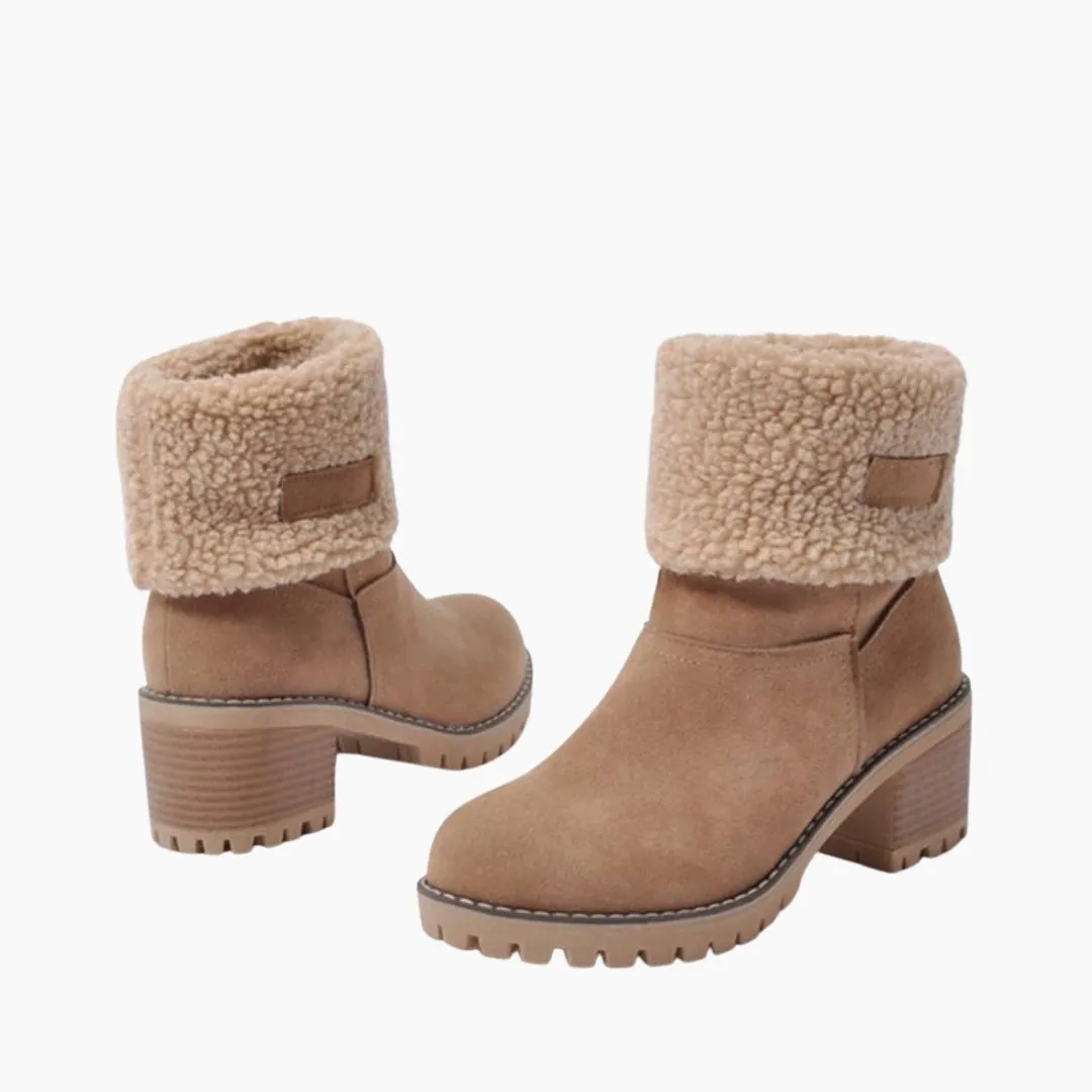 Slip-On, Round Toe : Winter Boots for Women