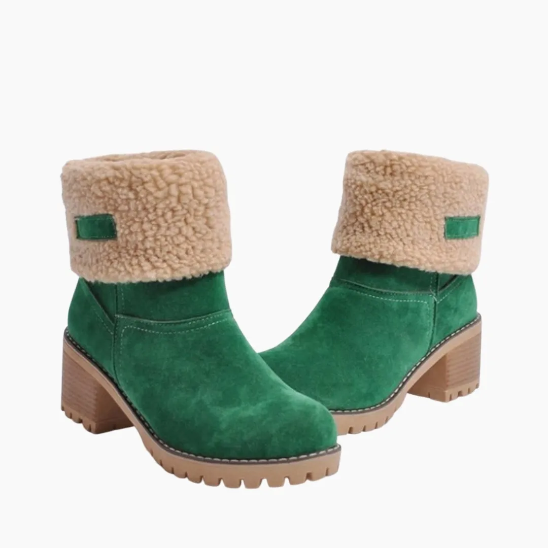 Slip-On, Round Toe : Winter Boots for Women